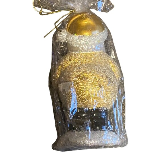 Pottery Barn Christmas Santa Candle Gold Glitter 6" 50 Hour Burn NEW - Picture 5 of 5